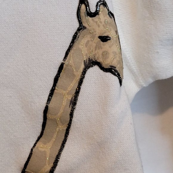 Vintage Sweatshirt Painted Animals Puff Paint Safari 80s Retro Name on Sleeve - Picture 8 of 12